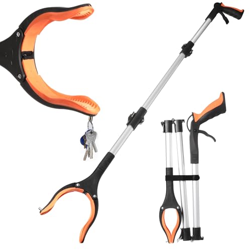 CXWLHH Faltbare Greifer mit Magnetspitzen und 360°Drehbarer Kopf für Senioren Lange 105cm Müllzange Greif Werkzeug von CXWLHH
