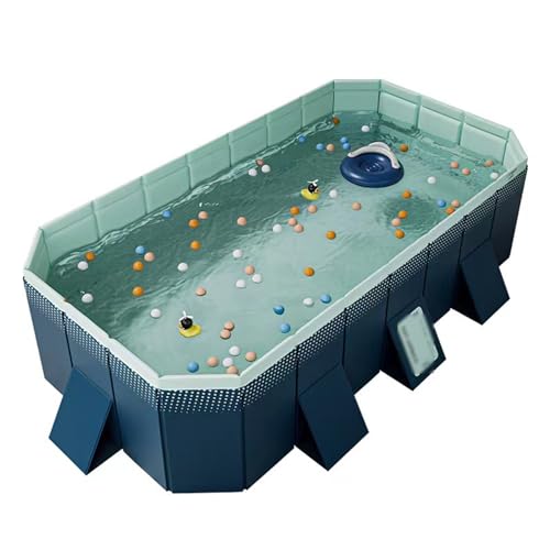 Schwimmbad Große Faltbare Rahmenpools für Familien 1,6–4 m, verdickt, verschleißfest, Nicht aufblasbare Sommer-Wasserspiele im Freien,2.1m von CXY-DPF