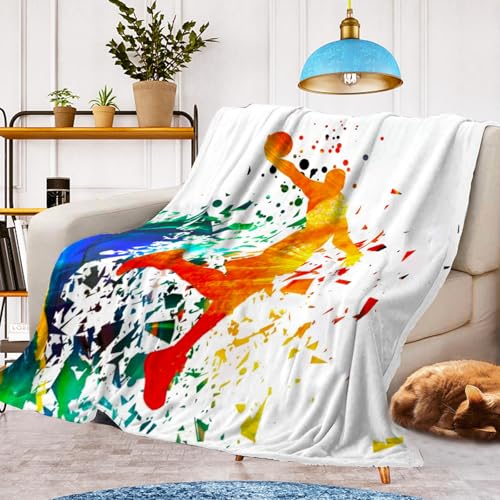 Decke Basketball Kuscheldecke,Warm und Flauschig Kinder Basket Decken Flanelldecke,mikrofaser Couchdecke Raumdekoration(Basket 1, 150x200cm) von CXYXHW