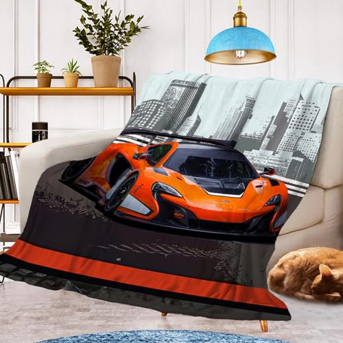 Decke Sportwagen Kuscheldecke,Warm und Flauschig Kinder Rennwagen Decken Flanelldecke,mikrofaser Couchdecke Raumdekoration(Rennwagen 1, 130x150cm) von CXYXHW