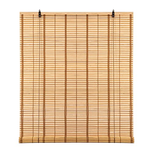 Cy.curtain bright Bambusrollo Fenster Sichtschutz Rollos in Bambus Raffrollos aus Holz Einfache Montage, Bambus Jalousette Echtholz Rollo Jalousette (Braun, 120 x 250 cm) von Cy.curtain bright