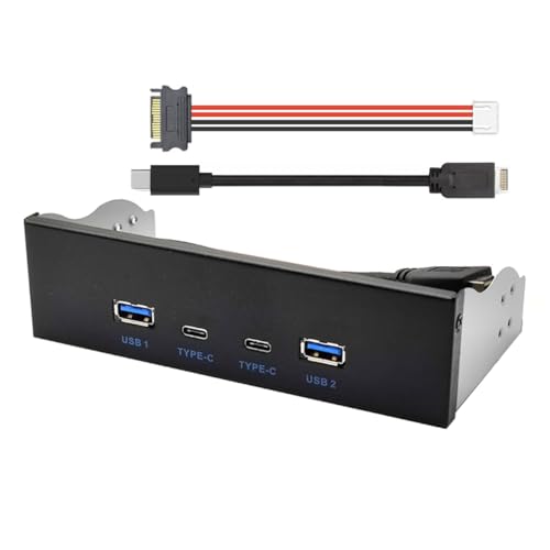 CY 10 Gbit/s USB 3.1 Typ-A & Typ-C HUB 4 Ports Frontplatte zum Motherboard Typ-E Anschlusskabel 10 Gbit/s für 5,25 Zoll CD-ROM-Schacht von CY