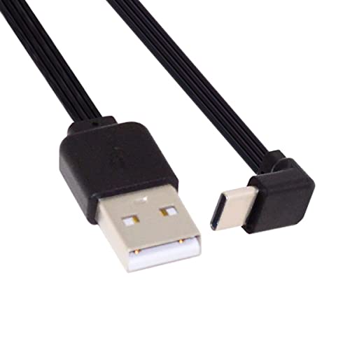 CY 13 cm USB 2.0 Typ A Stecker auf USB-C Typ-C nach oben unten abgewinkelt 90 Grad Daten flach Slim FPC Kabel für FPV Disk Phone von CY