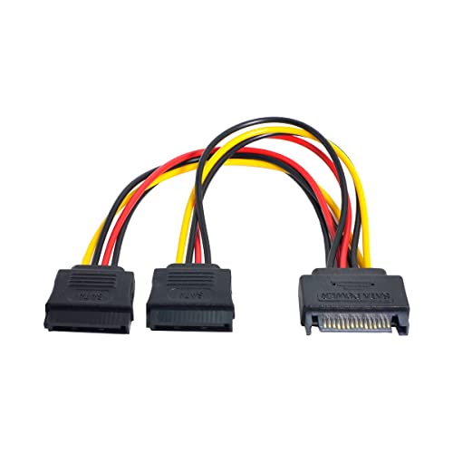 CY 15Pin Stromkabel SATA Disk Power Stecker auf Dual Female Splitter Y 1 bis 2 Verlängerungskabel 12V+5V von CY
