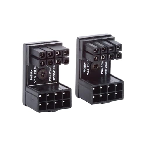 CY 2 Stück/Lot ATX 8P GPU-Stecker auf 8P Buchse, 360 Grad nach oben und unten abgewinkelter Power-Header-Adapter für Grafikkarte, 12 V CY 2 Stück/Lot ATX 8P GPU-Stecker auf 8P Buchse, 360 Grad nach oben und unten abgewinkelter Power-Header-Adapter für Grafikkarte, 12 V von CY