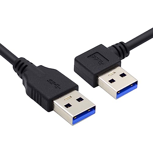 CY Abgewinkeltes USB 3.0 Typ-A-Stecker auf gerader 3.0-Typ-A-Stecker, Datenkabel 5 Gbit/s, 90 Grad links gewinkelt, 40 cm, 5 Gbit/s von CY