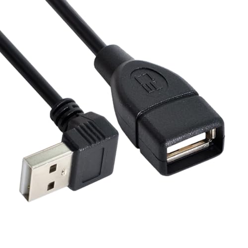 CY Cable USB 2.0 Typ-A Stecker auf USB Buchse MF Verlängerungskabel 20cm 90 Grad nach unten abgewinkelt von CY