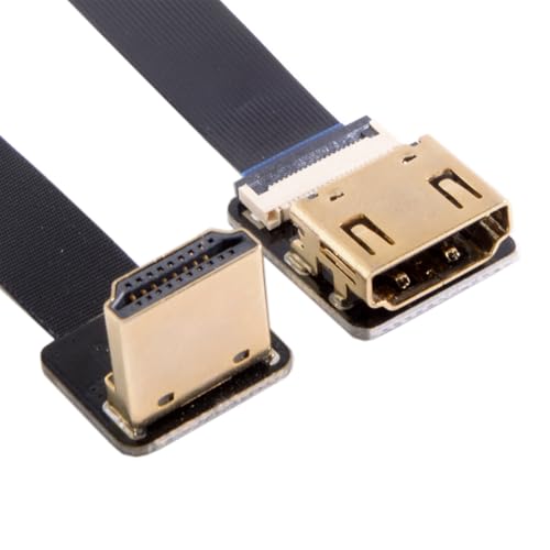 CY Cord Ultra Slim Down Abgewinkeltes HDMI-Stecker auf HDMI-Buchse, Verlängerungskabel FPC, Flachkabel 1080P für FPV HDTV Multicopter-Luftaufnahmen, A4-A3 (50 cm) von CY