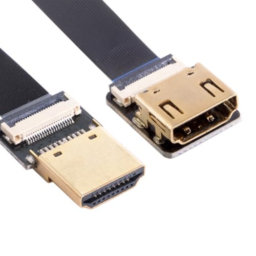 CY Cord Ultra Slim HDMI-Buchse auf HDMI-Buchse, Verlängerungskabel, FPC-Flachkabel, 1080P, für FPV HDTV Multicopter-Luftaufnahmen, A4-A4 (10 cm) von CY