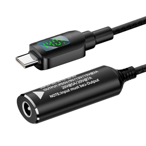 CY DC Jack 5,5x2,1mm Eingang zu USB-C Typ-C Power 140W Smart LED Display Ladekabel für laptop Telefon PD9V/5V/20V/7A CY DC Jack 5,5x2,1mm Eingang zu USB-C Typ-C Power 140W Smart LED Display Ladekabel für laptop Telefon PD9V/5V/20V/7A von CY
