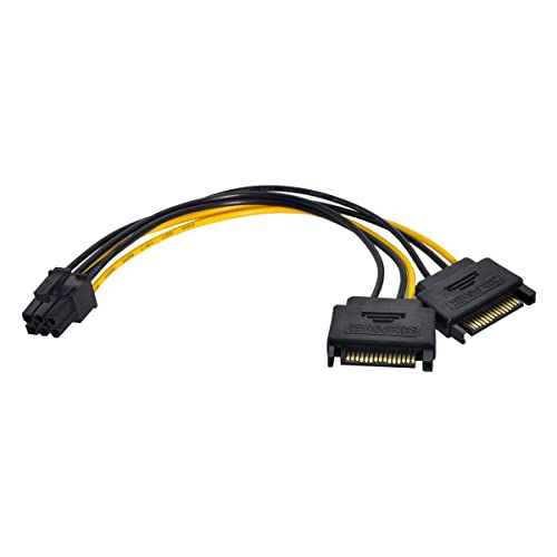 CY Dual SATA 15Pin Power to PCIE 6Pin Netzteil Adapter Konverter Kabel für EPS 12V Grafikkarte von CY