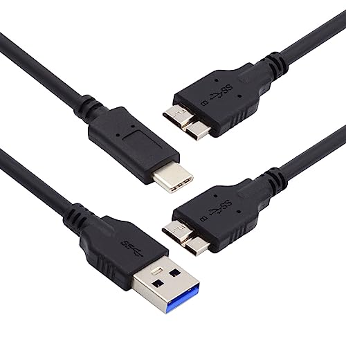 CY Kabel 2 Stück/Set USB 3.1 USB-C Typ C auf Micro 3.0 und USB 3.0 Typ A Stecker auf Micro 3.0 B Stecker Disk SSD Datenkabel 15 cm von CY