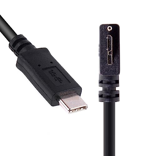 CY Kabel 5Gbps USB-C Type-C Host auf Micro USB 3.0 Schraubmontage 90 Grad rechts abgewinkelt für industrielle Kamera-Aufbewahrung von CY