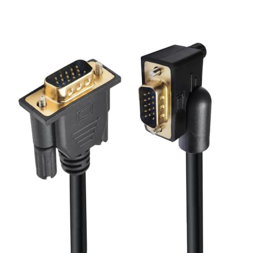 CY Kabel 90 Grad links abgewinkelter VGA-RGB-Stecker auf geraden Stecker, Verlängerung 3COAX+6C für Monitor, Projektor, Computer CY Kabel 90 Grad links abgewinkelter VGA-RGB-Stecker auf geraden Stecker, Verlängerung 3COAX+6C für Monitor, Projektor, Computer von CY
