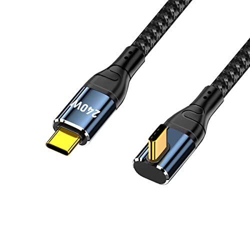 CY Kabel USB-C 240W Typ-C Stecker auf Stecker Kabel Niedriges Profil Winkelstecker 48V 5A Kompatibel mit USB 2.0 480Mbps 100W Laden für Laptop Tablet Telefon von CY