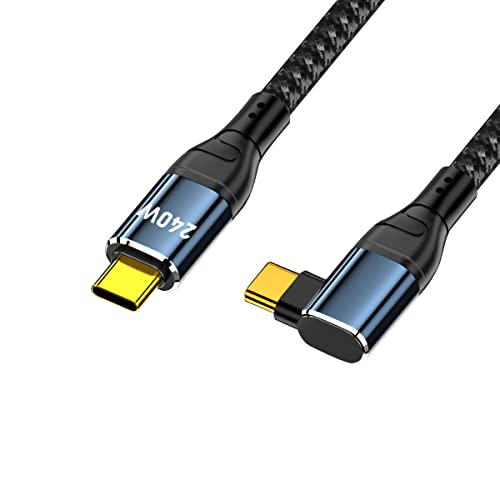 CY Kabel USB-C 240W Typ-C Stecker auf Stecker Kabel links rechts gewinkelt Stecker 48V 5A kompatibel mit USB 2.0 480Mbps 100W Laden für Laptop Tablet Telefon von CY