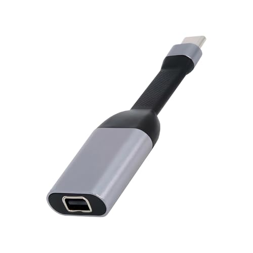 CY Kabel USB-C Typ-C Quelle zum Mini DP Displayport 4K 60 Hz Waschbecken HDTV-Adapter Ultra Slim Flachkabel 1080p für Laptop Tablet Telefon von CY