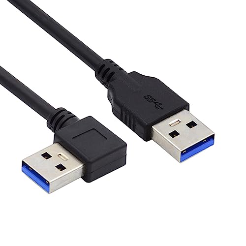 CY Kabel abgewinkelt, USB 3.0 Typ-A-Stecker auf geraden 3.0-Typ-A-Stecker, Daten, 5 Gbit/s, Kabel, 90 Grad rechtwinklig, 40 cm, 5 Gbit/s von CY