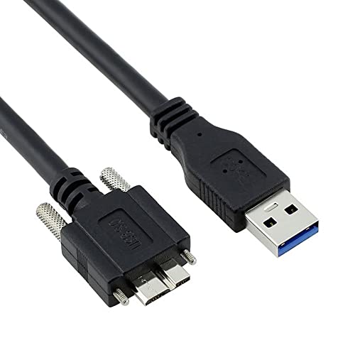 CY Micro-USB 3.0-Kabel mit einer Schraube auf USB 3.0, Datenkabel 5 Gbit/s, Stromkabel für VR-Industriekamera, Computer (1,2 m) von CY