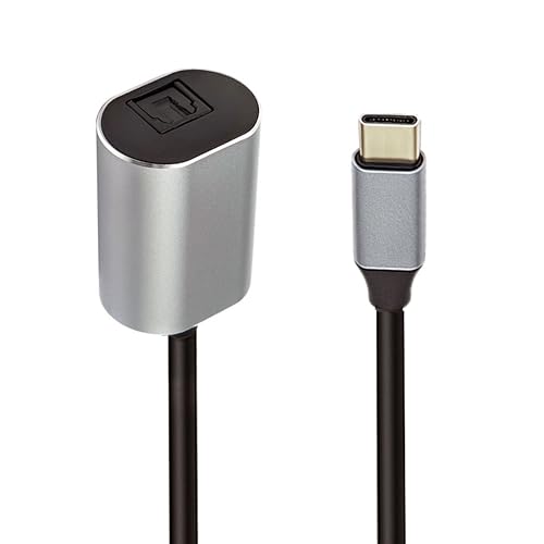 CY Typ-C auf SPDIF Toslink Optische Audiobuchse Opt USB-C Stecker auf Digital Optical Fiber Optic Sound Interface Buchse Adapterkabel für Laptop Desktop (20 cm) von CY