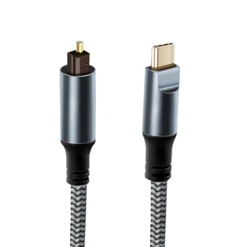 CY Typ-C auf SPDIF Toslink Optisches Audiokabel Opt-Stecker USB-C auf Digital Optical Fiber Optic Sound Interface Stecker Adapterkabel für Desktop-Laptop (180 cm) von CY