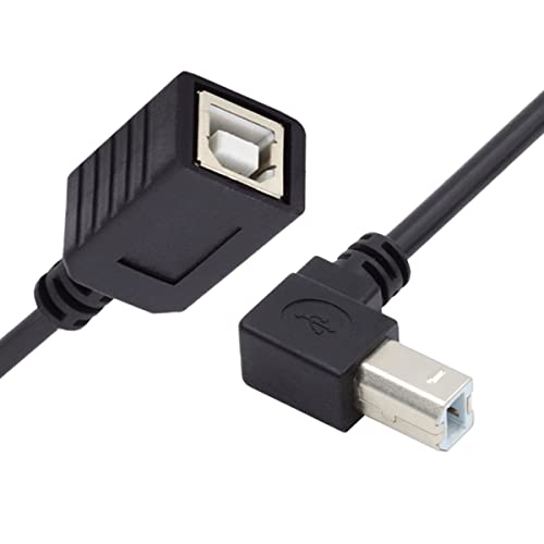 CY USB 2.0 Typ B Stecker auf Buchse, Verlängerungskabel, abgewinkelt, 90 Grad, 20 cm für Drucker-Scanner-Disk von CY