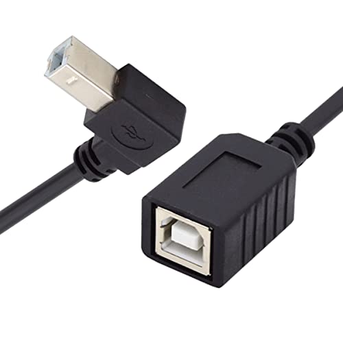 CY USB 2.0 Typ B Stecker auf Buchse, Verlängerungskabel nach unten abgewinkelt, 90 Grad 20 cm für Drucker-Scanner-Disk von CY