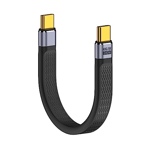 CY USB 4.0 Kabel, 240 W Power Typ-C, USB-C-Stecker auf Stecker, USB4, 40 Gbit/s, 100 W, 8 K, flach, flach, FPC-Datenkabel, 13 cm CY USB 4.0 Kabel, 240 W Power Typ-C, USB-C-Stecker auf Stecker, USB4, 40 Gbit/s, 100 W, 8 K, flach, flach, FPC-Datenkabel, 13 cm von CY