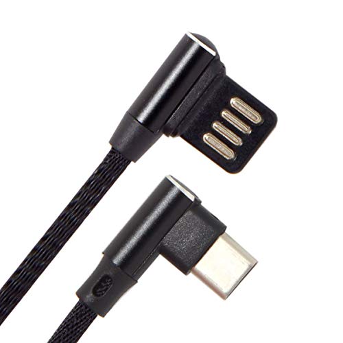 CY USB-C 3.1 Typ-C auf links rechts gewinkelt 90 Grad USB 2.0 Datenkabel mit Hülle für Tablet Handy 15 cm von CY