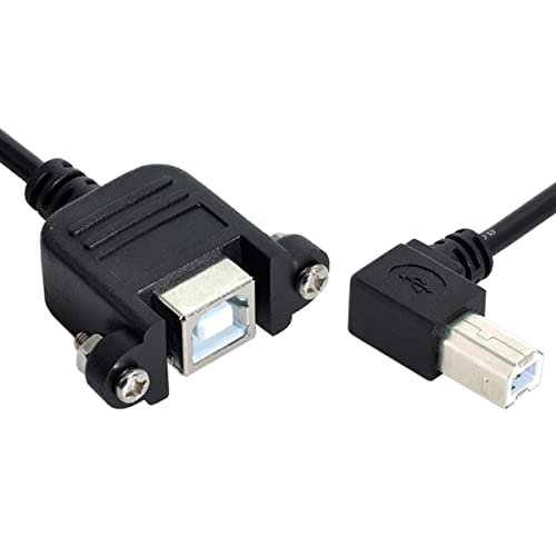 CY USB Typ-B Stecker auf Buchse Verlängerungskabel 50cm rechtwinklig 90 Grad mit Schrauben Panel Mount für Drucker Scanner Disk von CY