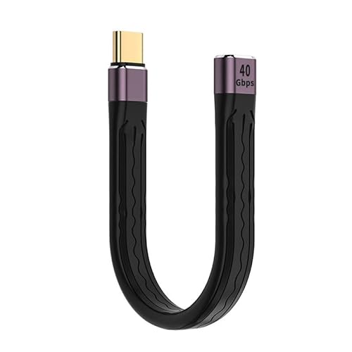CY USB4-Verlängerungskabel, Stecker auf Buchse, 13 cm, schlanker, flacher Stecker auf F, 40 Gbit/s, mit 100 W Aufladung und 8K bei 60 Hz von CY