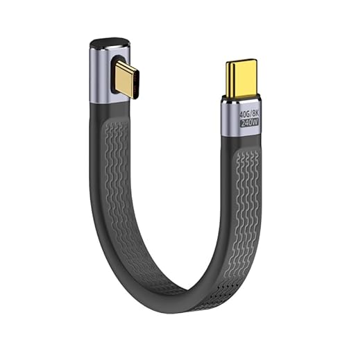 CY USB4.0-Kabel, 240 W Leistung, Typ-C, USB-C-Stecker auf USB4-Low-Profile, abgewinkelt, 40 Gbit/s, 100 W, 8K, flaches, schlankes FPC-Datenkabel, 13 cm von CY