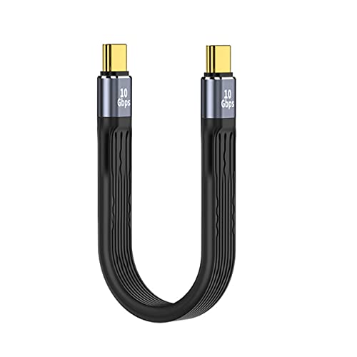 YC° CY USB-C-Stecker auf Stecker, USB 3.1, 10 Gbit/s, flach, dünn, FPC-Datenkabel, 13 cm, für Laptop, Handy von CY