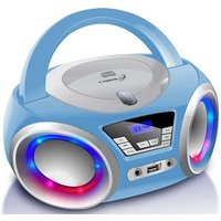 CD-Player mit LED-Beleuchtung Tragbares Stereo Radio CD-Player Kinder Radio Stereo Radio Stereoanlage Blau - Cyberlux von CYBERLUX