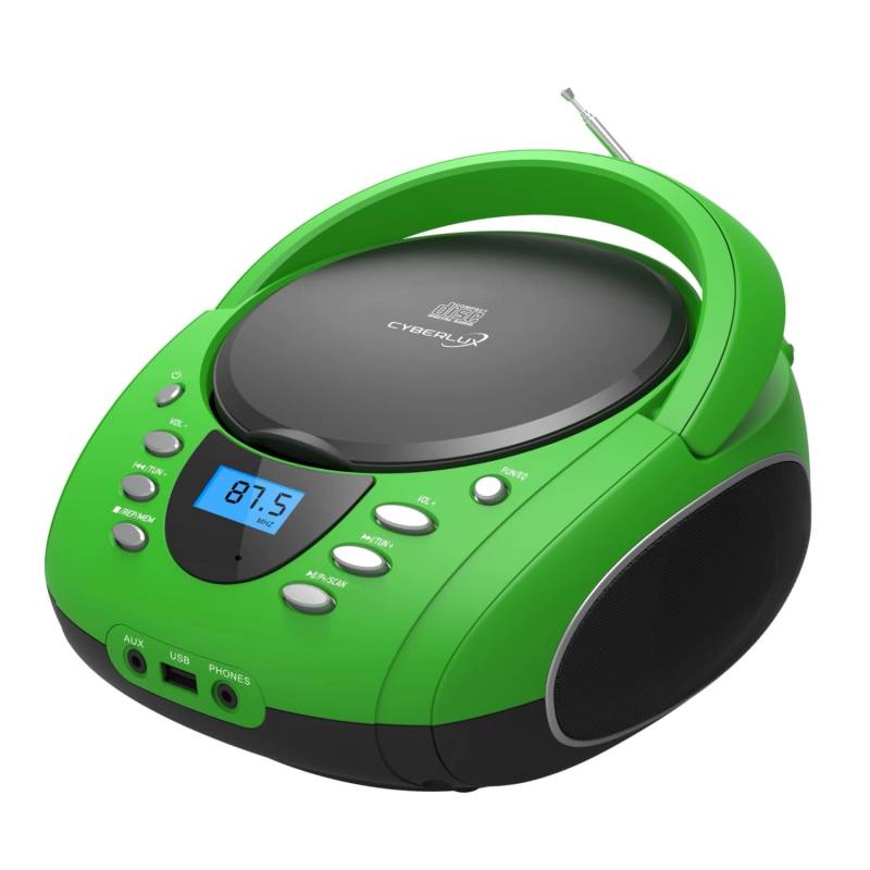 Cyberlux CL-700 CD-Player Tragbar CD/MP3/USB Radio Grün Cyberlux CL-700 CD-Player Tragbar CD/MP3/USB Radio Grün von CYBERLUX