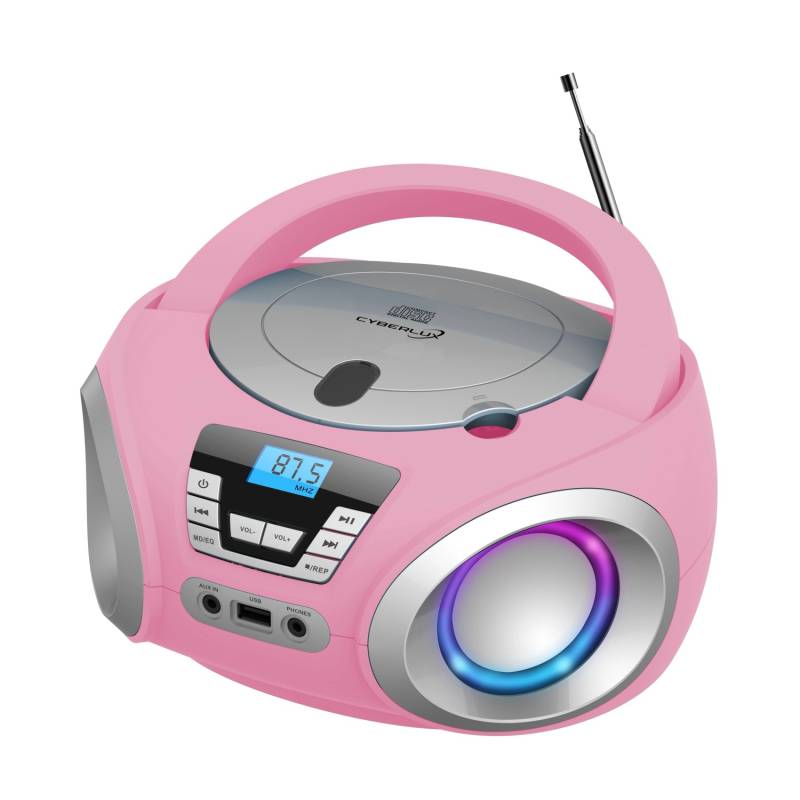 Cyberlux CL-910 CD-Player mit LED-Discolichter CD/MP3/USB Radio Pink Cyberlux CL-910 CD-Player mit LED-Discolichter CD/MP3/USB Radio Pink von CYBERLUX