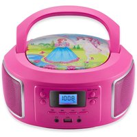 Cyberlux - tragbarer CD-Player Kinder CD-Player aux-in USB-Anschluss CD/MP3-Radio Kinder Radio CD-Radio Stereoanlage Boombox Pink - Pink von CYBERLUX