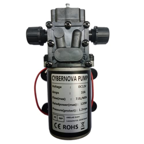 CYBERNOVA DC 12V 7L / min 174 PSI Hochdruck-Rückfluss-Membranpumpe Selbstansaugende Wasserpumpe für Camping/Boot/Wohnmobil/Garten/Fahrzeug/RV Reinigung/Bewässerung/Sprühen von CYBERNOVA