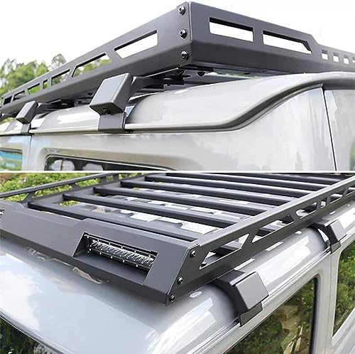 CYBFC 2 Stück Aluminium Relingträger Dachträger Dachgepäckträger für Suzuki Jimny JB64 JB74 2019-2022 2023 2024, Gepäcktransport Reisen Camping Crossbar Roof Racks,C-with-Spot-Light-Set von CYBFC