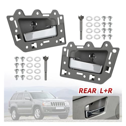 CYBSFKJ Auto-Innentürgriff for Grand Cherokee 2005 2006 2007 2008 2009 2010 2011 1JV461J3AA 1JV471J3AA 5HR421J3AK 5HR411J3AK(2xChrome Rear Pair) von CYBSFKJ