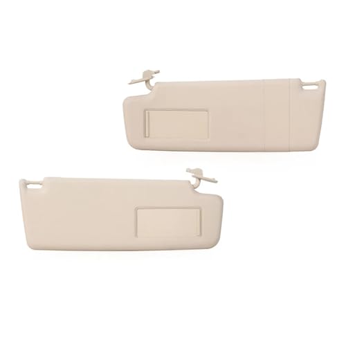 CYBSFKJ Autoinnensonnenblende for Tiguan 2009 2010 2011 2012 2013 2014 2015 mit Spiegel mit Lampe Frontsonnenblende Schatten Zubehör(Beige Left and Right) von CYBSFKJ