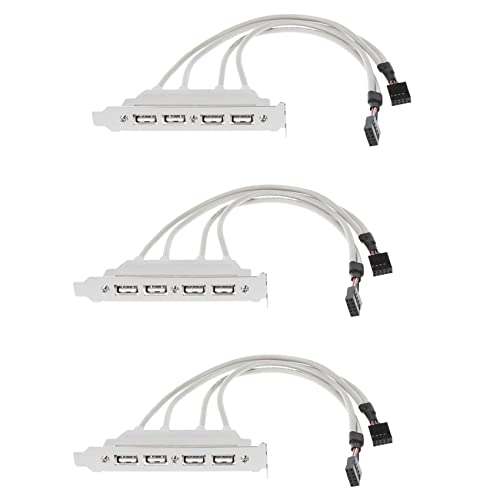 CYBUCH 3 x Motherboard-USB-Adapterkabel (4 x USB 2.0 auf 9-Draht-Stecker) von CYBUCH