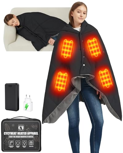 CYCYHEAT Heizdecke Kabellos mit 20000mAh 7.4V Akku für Herren Damen, Elektrische Wärmedecke Tragbar mit 8 Heizzonen und 3 Temperaturstufen für Zuhause & Büro CYCYHEAT Heizdecke Kabellos mit 20000mAh 7.4V Akku für Herren Damen, Elektrische Wärmedecke Tragbar mit 8 Heizzonen und 3 Temperaturstufen für Zuhause & Büro von CYCYHEAT