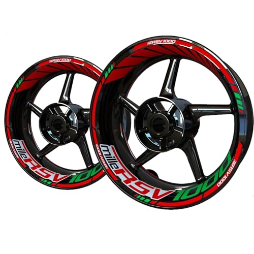 CYDJML Felgenaufkleber Reflektierende Motorradfelgenaufkleber Für Aprilia Rsv1000, Radnabenaufkleber, Radaufkleber Reifenaufkleber-Set von CYDJML