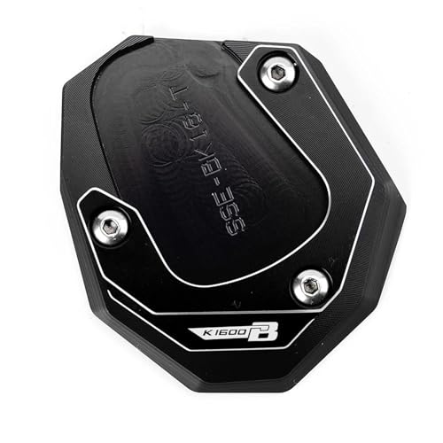 CYDJML Motorrad Seite Stehen Platte Pad Für B&MW K1600B K1600GT K1600 GTL 2017-2023 Fuß Pads Ständer Unterstützung Pad Extender Seitenständer Kickständer Vergrößerungsplatte(Schwarz) von CYDJML