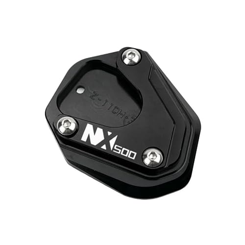 CYDJML Motorrad-Seitenständer-Fußpolster Für HO&NDA NX500 NX 500 2023 2024 2025 Ständer-Stützplatte, Motorrad-Extender-Ständer Seitenständer Kickständer Vergrößerungsplatte(Schwarz) von CYDJML