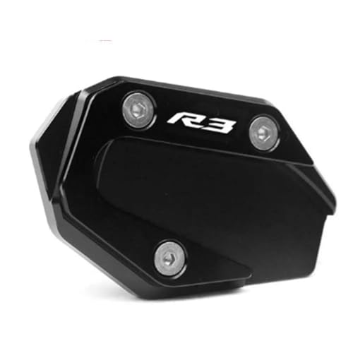 CYDJML Motorrad-Seitenständer-Vergrößerungsplatte Für Yamaha YZF-R3 YZF R3 YZFR3 YZF-R25 YZF R25 YZFR25 Seitenständer Kickständer Vergrößerungsplatte(Schwarz,X-1) von CYDJML