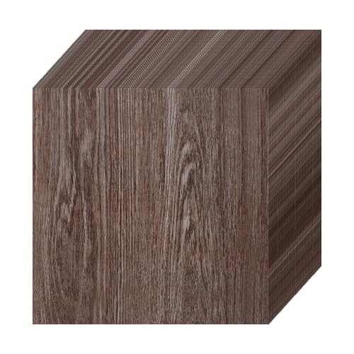 CYEER 40 Stück Vinylboden Selbstklebend 30x30CM, PVC Bodenbelag Selbstklebend, Selbstklebende Bodenfliesen für Küche, Wohnzimmer, Badezimme(Braune Holzmaserung) von CYEER
