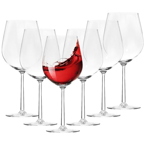 CYEER Rotweingläser 6er Set, 480ML Rotweingläser Groß, Weingläser Rotwein Set, Weißweingläser Elegante und Praktische Weinkelche, Langlebig Transparent für Abendessen, Hochzeit, Party, Restaurant, Bar von CYEER