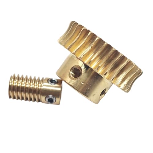 CYFANG 0,5 m 40 Zähne Kupfer-Schneckenradsatz 6 mm Bohrung 0,5 Modul Turbinenrad 1:40 Verhältnis Hochpräzises Reduzierstück Turbinenschneckenritzel Zylinderritzel(6.35mm bore rod) von CYFANG